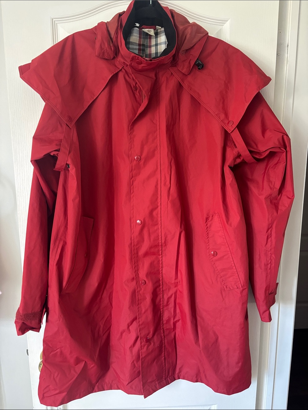 Classic Red Women's Hooded Raincoat